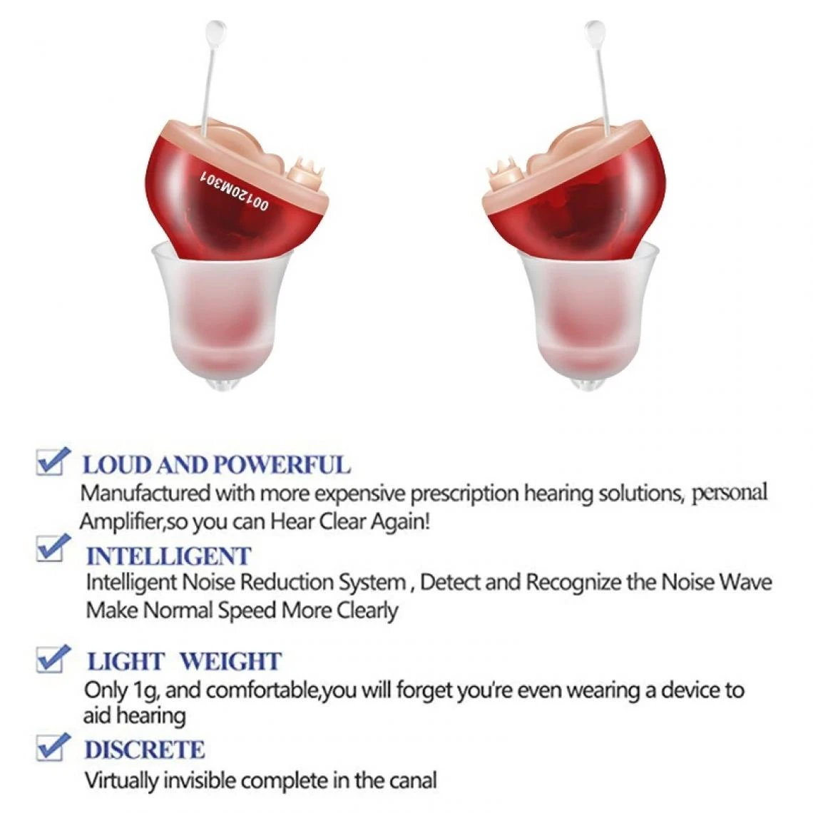Marque Generique Mini CIC Prothèses Auditives Invisibles T23 CIC Digital - 4 Canaux, 8... - Image 5