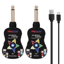 Justgreenbox Système De Guitare Sans Fil Rechargeable 4 Canaux émetteur Récepteu...