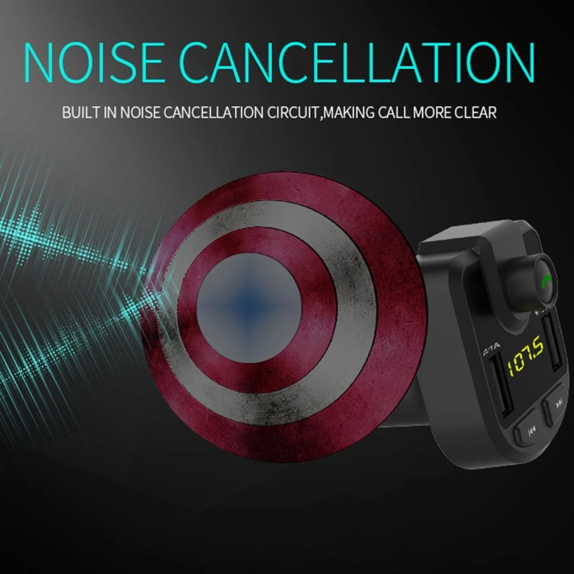 Yonis Transmetteur FM Kit Main Libre Bluetooth Sans Fil+4 Go - Image 5